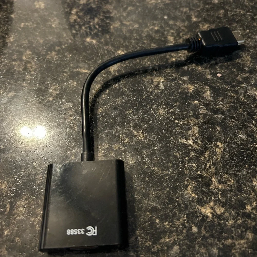 GE Black HDMI to VGA Adapter 33588